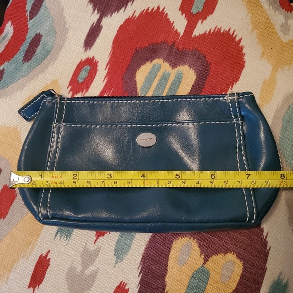 Nine West Teal Zippered Pouch with Mirror - Picture 6 of 7